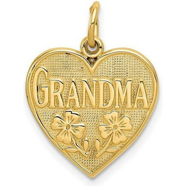 14K Yellow Gold Grandma Heart Charm