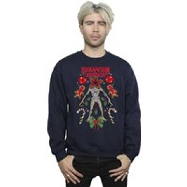 Stranger Things Christmas Demogorgon Sweatshirt - Navy - M