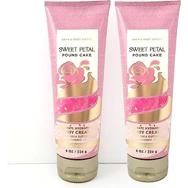 Bath & Body Works Ultimate Hydration Body Cream Pack of 2 Sweet Petal Pound Cake,8.0 fluid_ounces,1.0 pounds