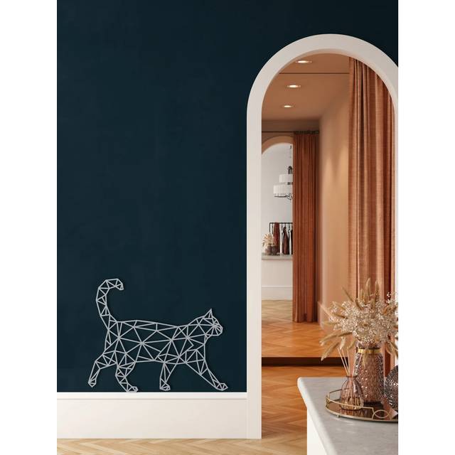 Cat Wall Décor - Silver (48&#34; H x 60&#34; W x 2&#34; D)