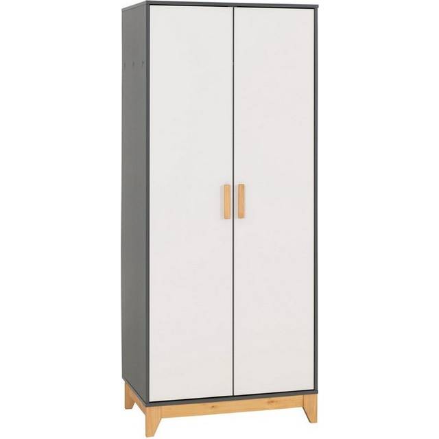 Cleveland White and Grey Metal 2 Door Wardrobe