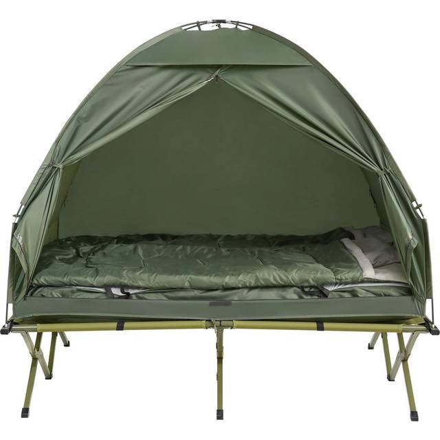 SoBuy OGS32-L-GR, [Deluxe Edition] 2 Person Foldable Camping Tent with Inflatable Mattress, Sleeping Bag, Inflatable Pillow, Air Pump and Star Roof, G