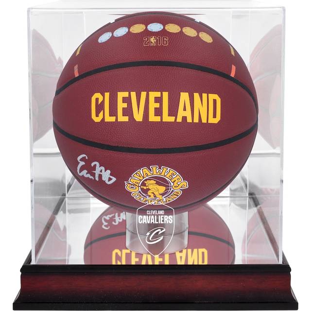 Evan Mobley Cleveland Cavaliers Autographed Wilson City Edition Collector's Basketball with Mahogany Team Logo Display Case