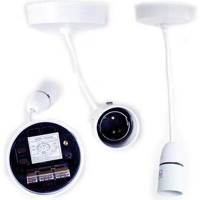 "5x 6"" Flex Cable White Ceiling Rose Pendant Light Lamp Shade Holder Lampholder"