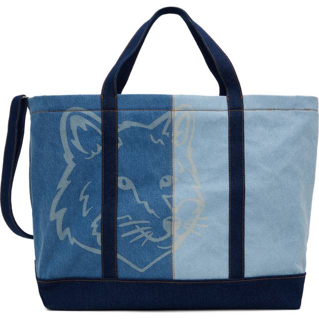 Maison Kitsuné, Tote Bags, female, Multicolor, ONE SIZE, Fox Head Weekender Shopper Bag