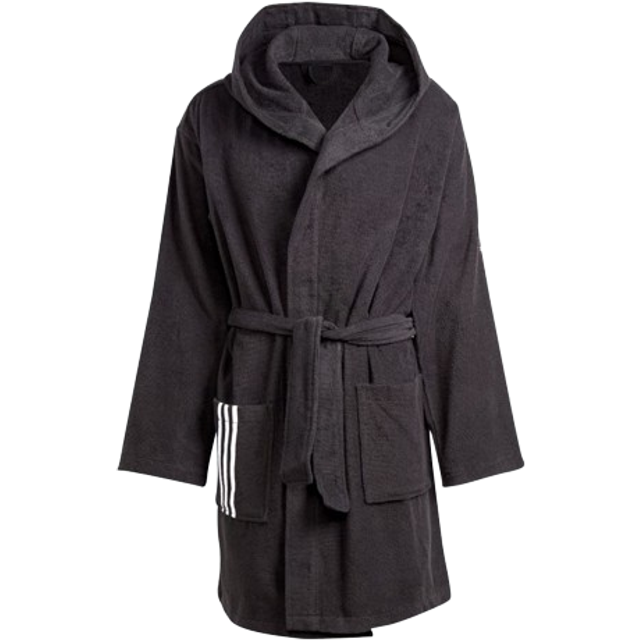 adidas Unisex Swimming Bathrobe - Black, Black, Size M, Men