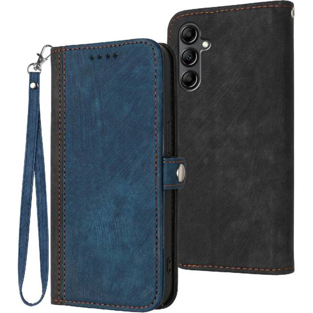 (Blue) Case For Samsung Galaxy A15 With Card Slot Stand Flip Folio Book PU Leather Magnetic Closure Kickstand Protective Wallet
