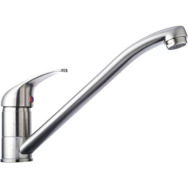 [Brushed Nickel Kitchen Tap] Hapilife Sink Monobloc Mixer Tap 360Â° Swivel Spout Single Lever, DT06J