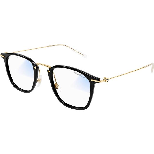 Montblanc MB0295S 005 Men&#39;s Eyeglasses Black Size 49 (Frame Only) - Blue Light Block Available - Gold (49)