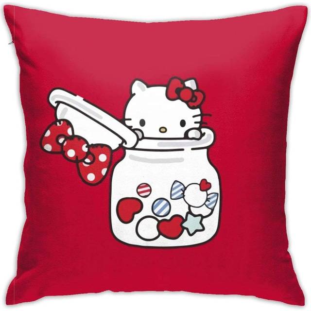 "Square Decorative Hello Kitty is in The Jar Throw Pillow Covers,pillowcase Cushion Cover for Home Office Sofa 18"" x 18"""