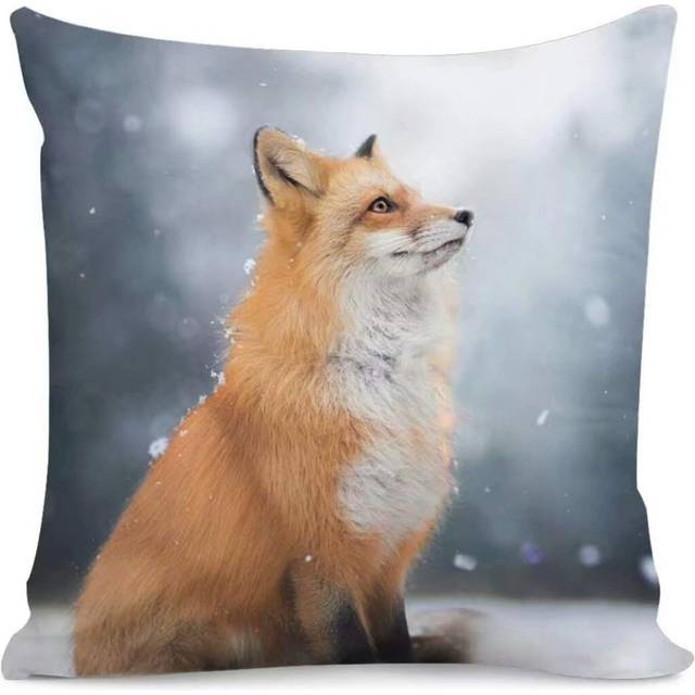 Fox Home DÃ©cor Custom Patterns Cozy Square Decorative Throw Pillow Covers for Couch and Bed, 18 x 18 Inches