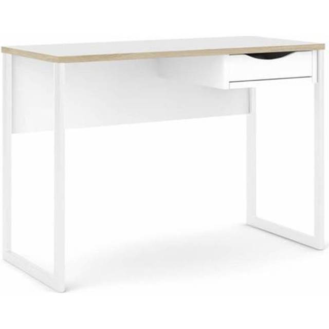 Function Plus Desk 1 Drawer In White With Oak Trim
