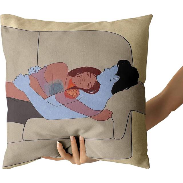 Throw Pillow Covers for Couch Sofa Bed, Cotton Linen Art Decorative Pillows Cushion Covers,18 x 18 inches,Men and Women