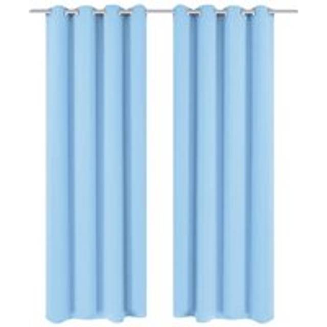 vidaXL Mörkläggningsgardiner 2 st med öljetter 135x175 cm turkos