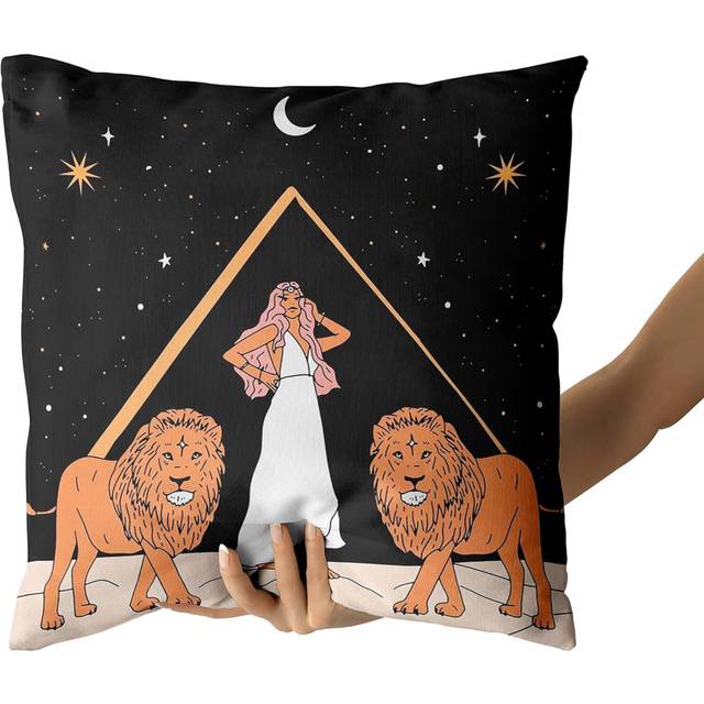 Throw Pillow Covers for Couch Sofa Bed, Cotton Linen Art Decorative Pillows Cushion Covers,18 x 18 inches,Leo Sign