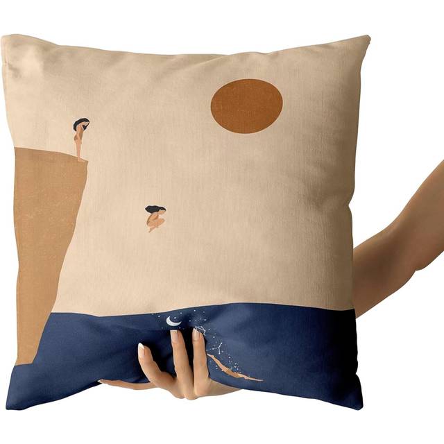 Throw Pillow Covers for Couch Sofa Bed, Cotton Linen Art Decorative Pillows Cushion Covers,18 x 18 inches,Diving