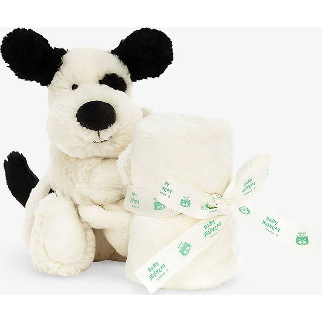 Jellycat Snuttefilt - 34x34 cm - Bashful Black & Cream Valp - Jellycat - One Size - Snuttefilt