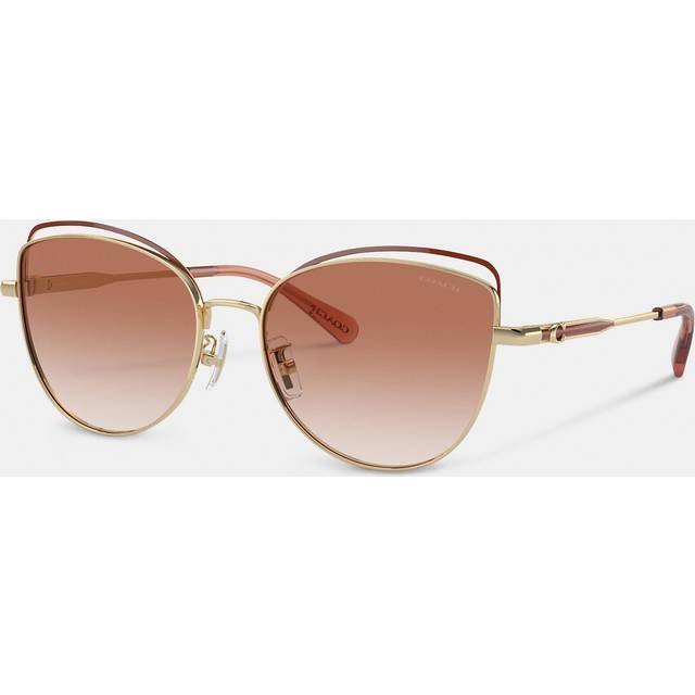 Coach Hc7162 Cat Eye Sunglasses - Gold