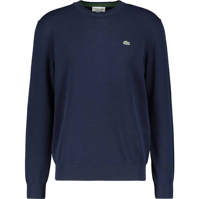 Men's Lacoste Mens Organic Cotton Crew Neck Sweater - Navy - Size: 42/Regular