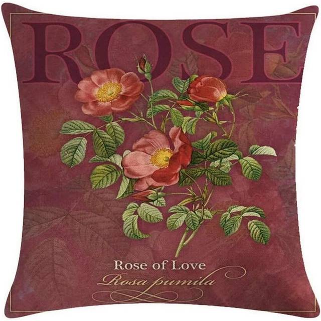 Linen Decorative Square Cushion Covers Pillow Cases Couch Sofa Bed Home Decor 18x18 Inch / 45x45 cm - Rose #4
