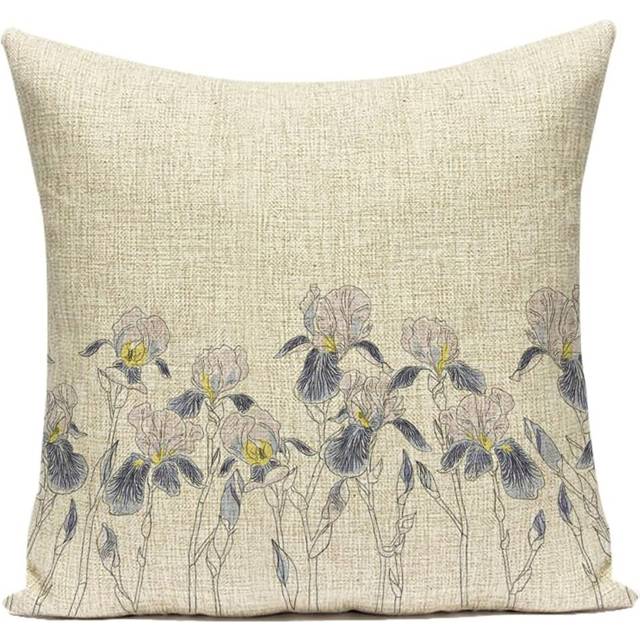 Cute Burlap Pink Blush Cushion Cover 18x18 inch Linen Square Throw Pillow Case #8