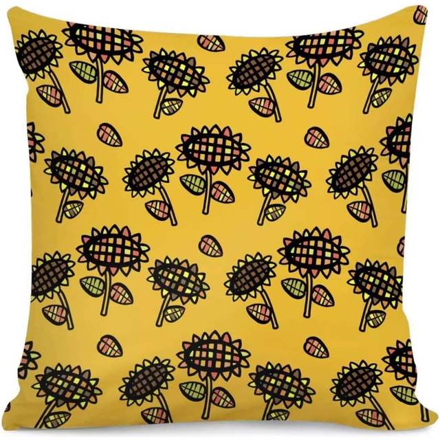 Sunflower Home DÃ©cor Custom Patterns Decorative Throw Pillow Covers 18 x 18 Inches Cushion Case Vintage Farmhouse Pillowcase for Couch Sofa Bed