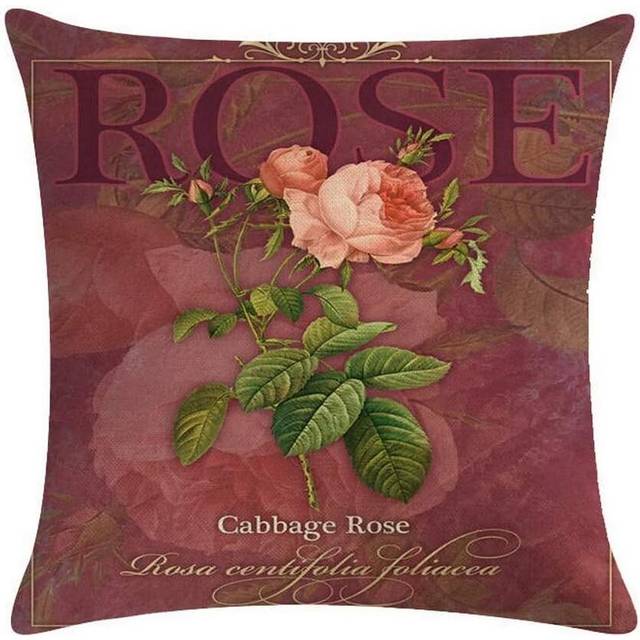 Linen Decorative Square Cushion Covers Pillow Cases Couch Sofa Bed Home Decor 18x18 Inch / 45x45 cm - Rose #3
