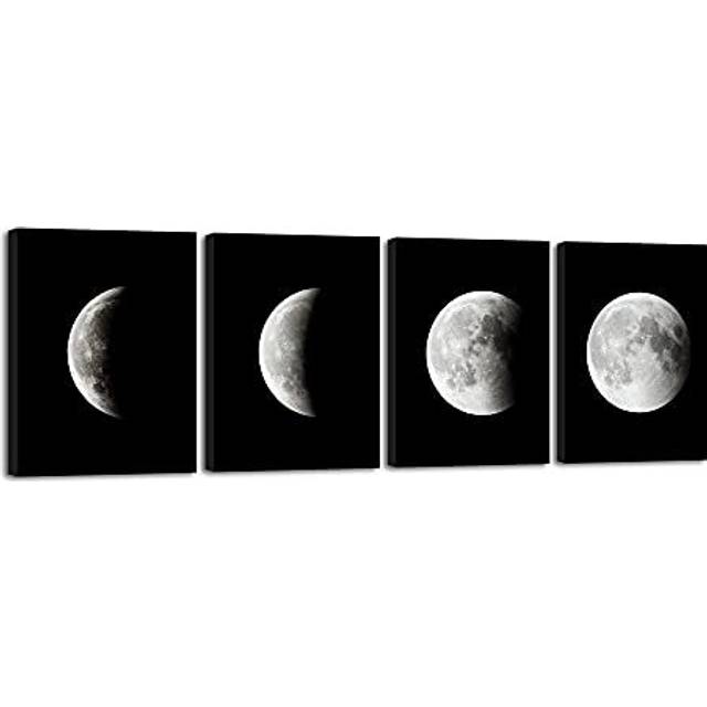 - Modern Giclee Canvas Prints Stretched Artwork Abstract Space Black and White Pictures to Photo Paintings on Canvas Wall Art for Home Office