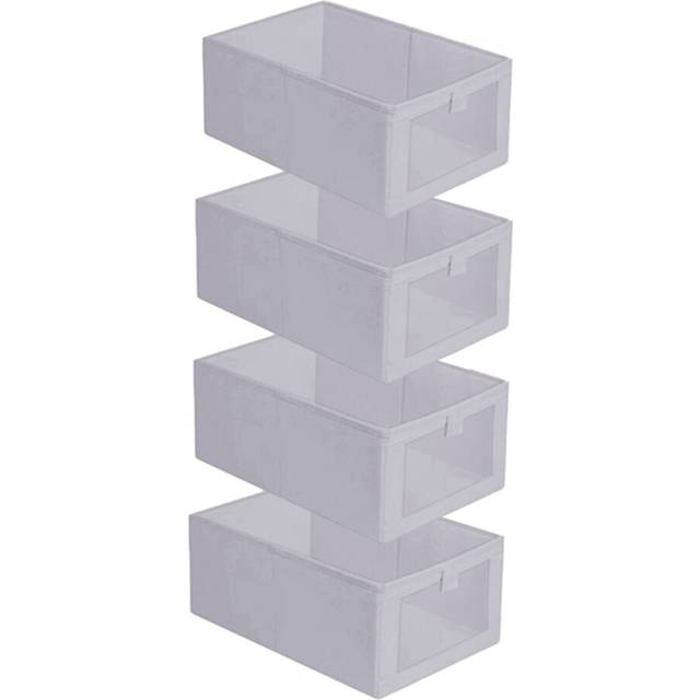 4 Pack Storage Bins, Storage Containers for Organizing Clothing, Jeans,Closet - Closet Organizers and Storage Grey