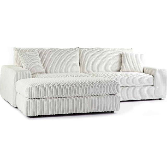 Portland Luciana Luxury 4 Seater Cream Jumbo Cord Corner Sofa