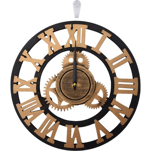 Wooden Wall Clock Vintage Gear Clock Us Style Living Room Wall Clock Modern Design Decoration For Home Clocks 30Cm
