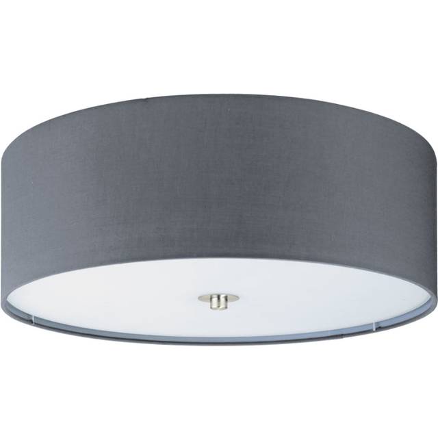 Eglo Pasteri Grey Fabric Flush Ceiling Light, Grey