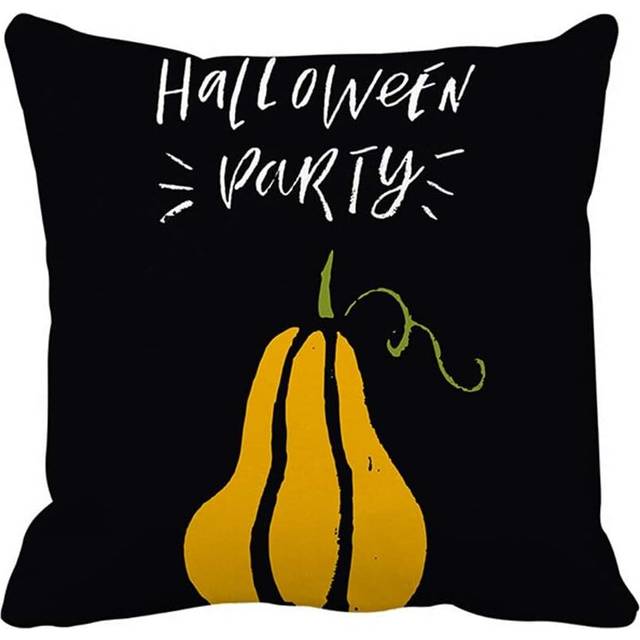 Halloween Witch Pumpkin Decorations Polyester Linen Throw Pillow Covers Home Decor Cushion Cover for Sofa Couch 18x18 Inch / 45x45 CM - Orange 31#