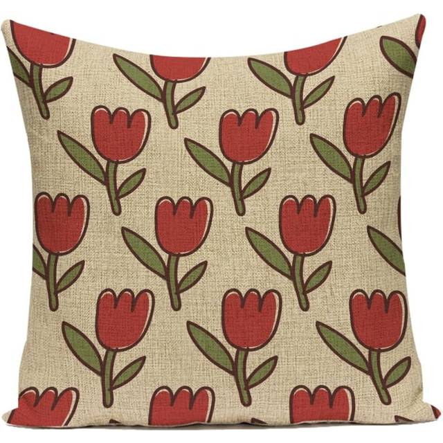 Retro Flower Cushion Covers,Floral Decorative Square Cushion Cases Sofa Bedroom Couch,Throw Pillow Cover,Brown #3,45*45cm