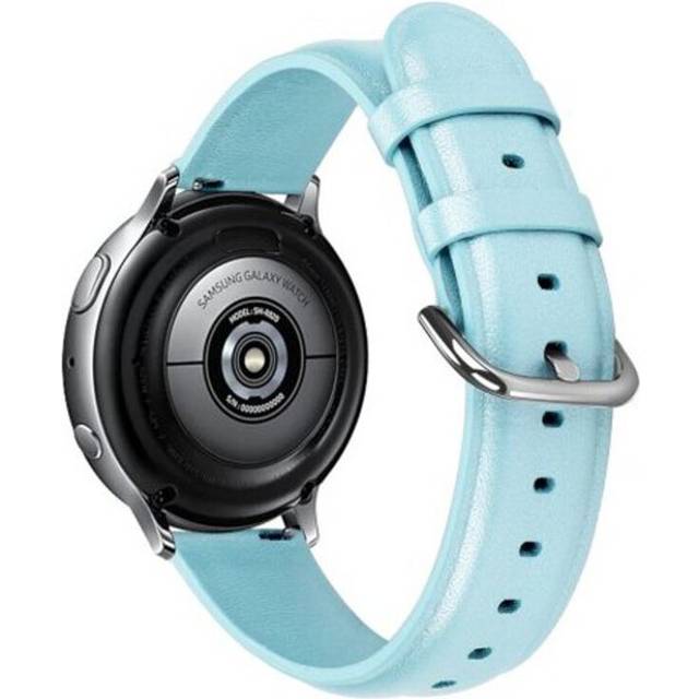 (Standard, 2) 20Mm Genuine Leather Strap For Samsung Galaxy Watch Active Wrist Blue