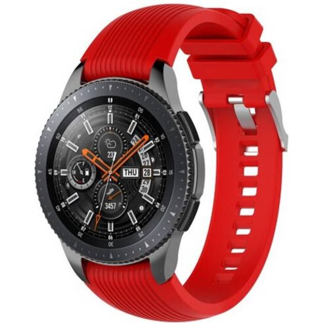 (Standard, 2) Replacement Silicone Bracelet Strap Watch Band For Samsung Galaxy 46Mm Red