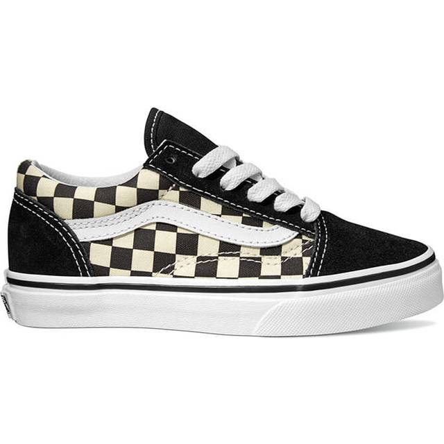 Vans Kids Old Skool Skate Shoes - (Primary Check) Black/White