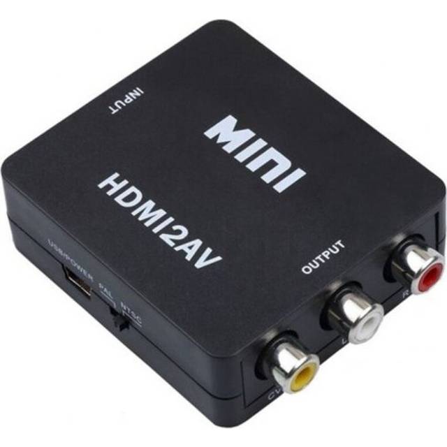(Standard, 2) Hdmi To Av Composite Video Converter Adapter Black