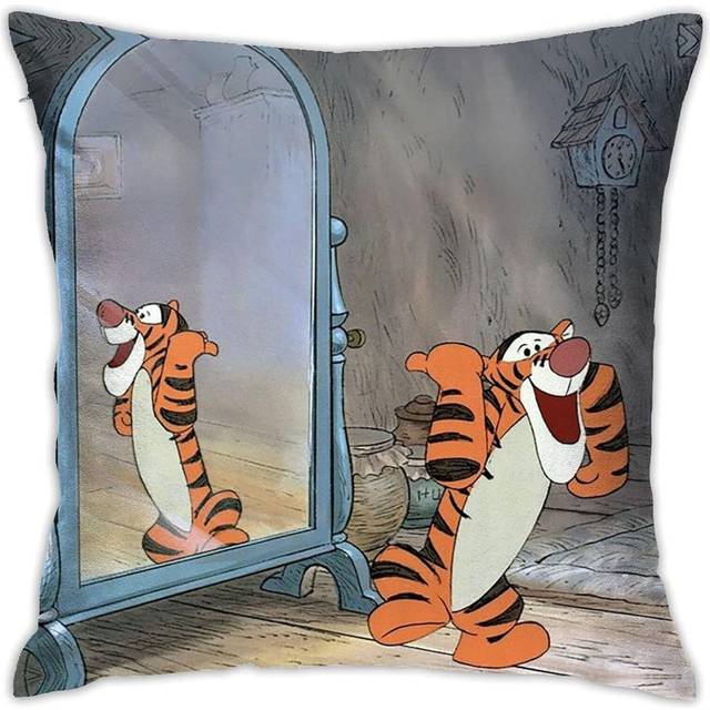 Tiger Pillow Covers Gifts Decorative Cozy Throw Pillow Case Polyester Square Room Cushion Cover(18x18 Inch)