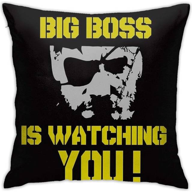 "Big Boss - Mgs Design Cushion Throw Pillow Cover Decor Pillow Case For Sofa Bedroom 18""x18"""
