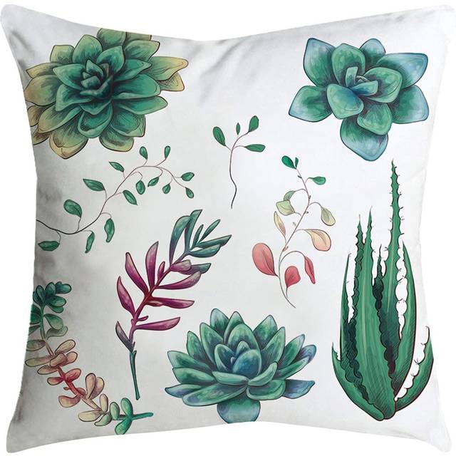 Green Plant Leaf Pillow Case Decorative Throw Pillow Covers Cover Pillow for Housewarming Gift Home Bedroom 2