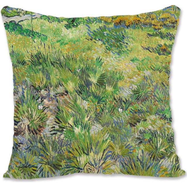Decorative Throw Pillow Case Cover Landscape Art - Van Gogh - Plain Of Auvers VG-Long Grass With Butterflies  Vg