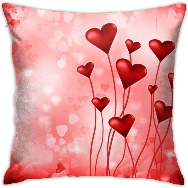 Throw'S Day Red Love Balloon Cushion Covers Stain Resistant Throw Pillow Covers Anti Wrinkle Cushion Case45X45 Cm