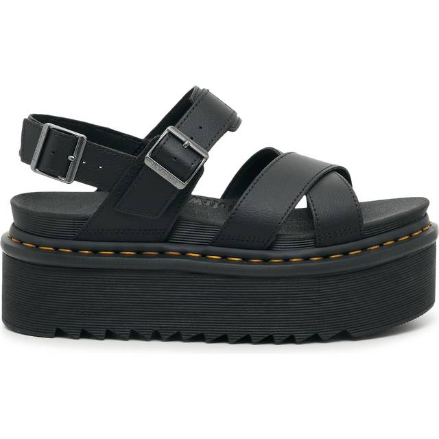 Dr. Martens Voss II Athena Leather Strap Platform Sandals in Black, Size: 6