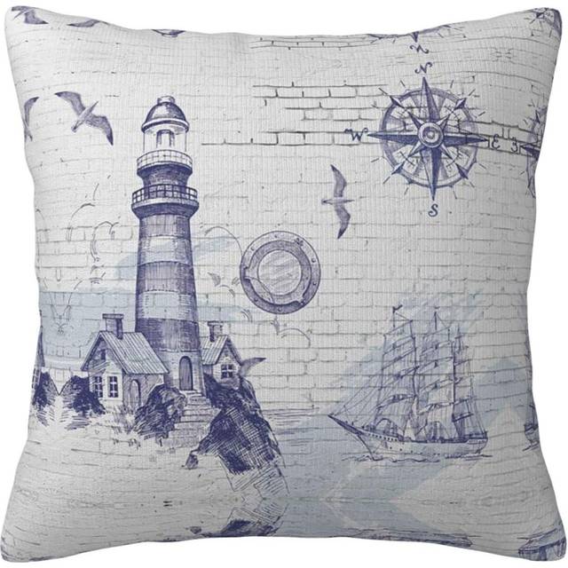 Sail Boat Compass Pillow Case Covers Print Decorative Throw Pillow Covers For Room Sofa cmxcm