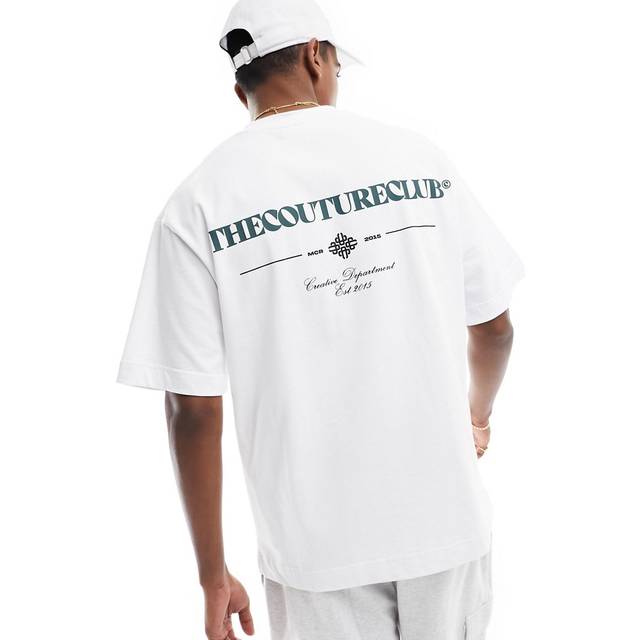 The Couture Club Mens Greenwhite Script Logo-print Regular-fit Cotton-jersey T-shirt M