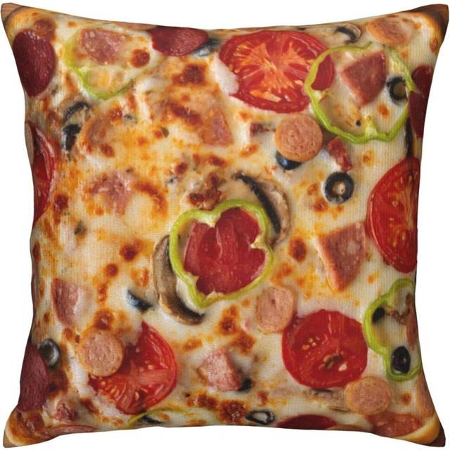 Delicious Pizza Prints Food Pattern Creatives Cushion Case Comfy Cushion Covers Stain Resistant Throw Pillow Covers 45X45 Cm