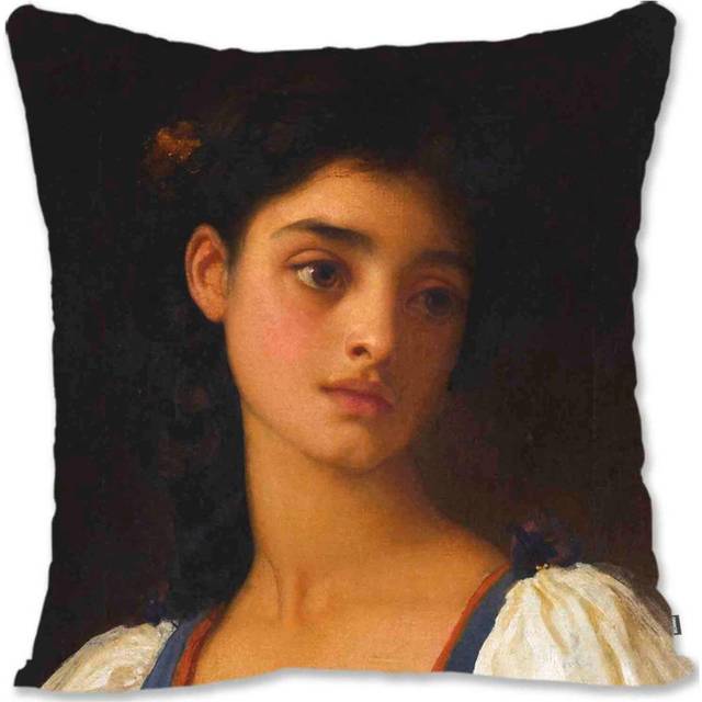 Decorative Throw Pillow Case Cover  Pre-Raphaelite Woman Portrait Art - Waterhouse - The Crystal Ball JW-Nicandra Lf