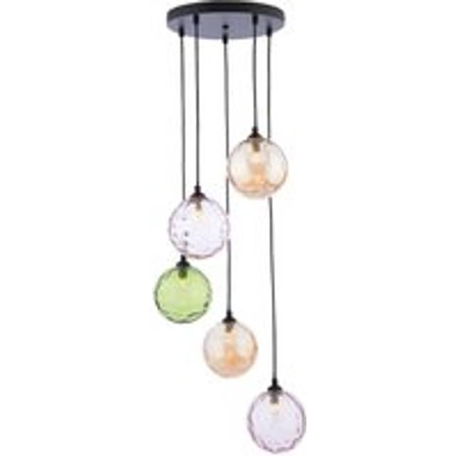 Dar Wisebuys FED0522-MIX Federico 5 Light Cluster Pendant Matt Black M