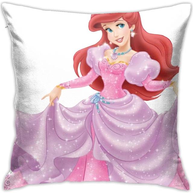"Princess Ariel Cushion Covers Decor Square Gold Leaves Decorative Throw Pillow Covers Decor for Sofa Bedroom Living Room 18""x18"""